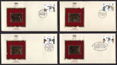 1982 Great Britain Death Centenary of Charles Darwin Commemorative stamps with Gold Replica Stamp First Day Cover (FDC)
