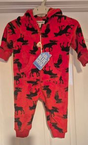 Brand new Little Blue House, by Hatley Kids, red onesie hooded fleece