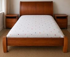 Solid Wood King Bed Frame + 2 Bedside Lockers