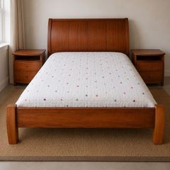 Solid Wood King Bed Frame + 2 Bedside Lockers