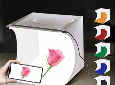 Portable Studio,Foldable Light Box for Photography with LED Light Mini Booth Shooting Tent kit Equipped with 6 Colors Background Cloths Built in Light
