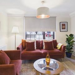 EZ Living Rust Velvet 3 Seater Sofa + armchair