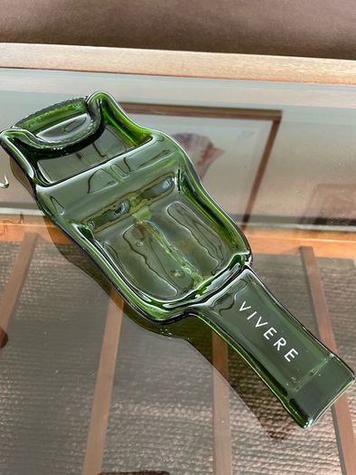 Slumped Wine Bottle Nibbles Tray by Vivere Interior Design