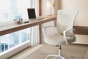 Office Chair with Mesh Back, Height-Adjustable, Swivel, Tilt Function, Breathable, Cappuccino Beige