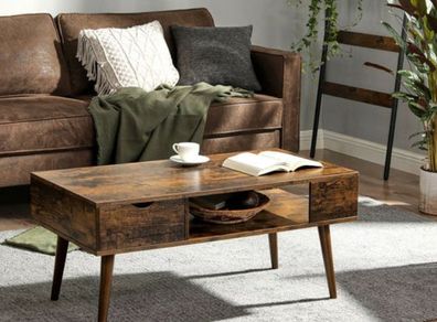 New Rustic Brown Coffee Table - FREE P&P