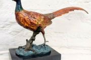 Pheasant (32 cm) - Cold Painted Bronze, Marble, Signed