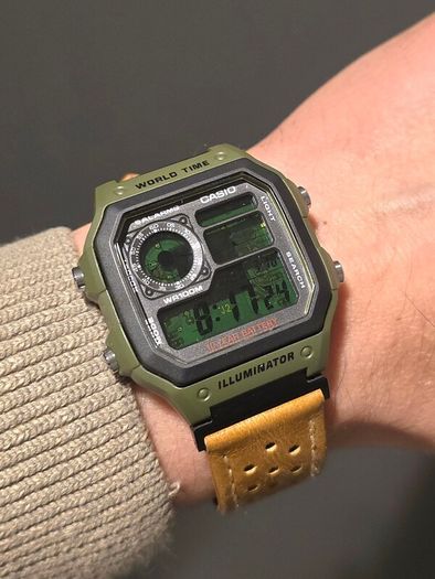 Casio Royale AE-1200 green skeleton