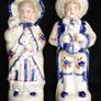 Pair of German  Victorian Bisque Figurines  circ 1800s Image 7