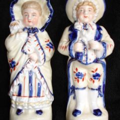 Pair of German  Victorian Bisque Figurines  circ 1800s