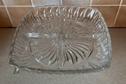 Art Deco Pressed Glass 4 Section square Serving Dish