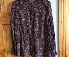 Hobbs Ladies Brown Multi Smart Blouse Size 8 including postage