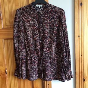 Hobbs Ladies Brown Multi Smart Blouse Size 8 including postage