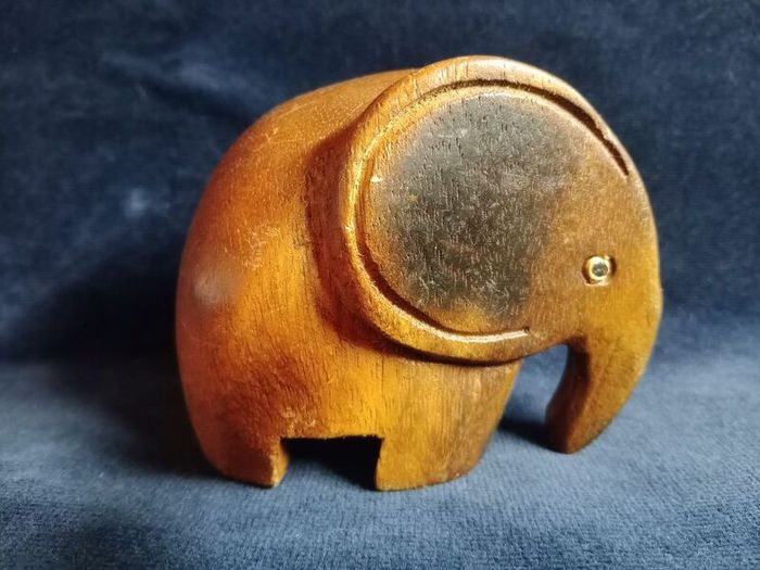 vintage wooden elephant