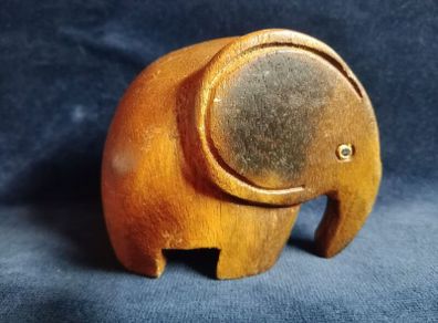 vintage wooden elephant