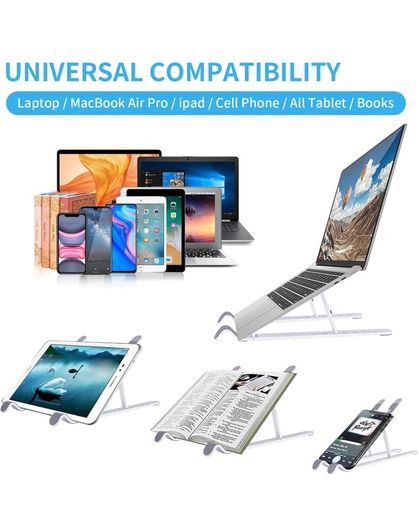 6 Levels Adjustable Ergonomic Air Ventilation laptop stand , Compatible with MacBook Air, Dell, 10-15.6 inch laptop , ABS+Silicone