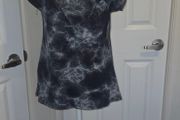 Made in Italy Black Grey Marble Print Stretch Top Casual Chic Size 3