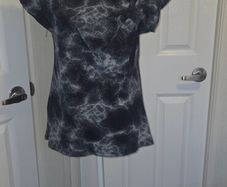 Made in Italy Black Grey Marble Print Stretch Top Casual Chic Size 3