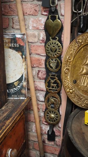 Pair of Vintage Horse Brass Straps