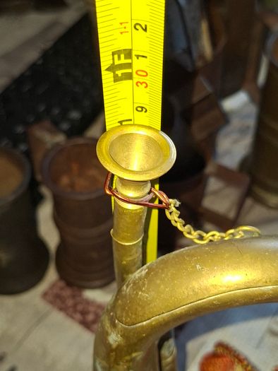 Antique Brass Military Bugle features a Distinctive Cap Badge