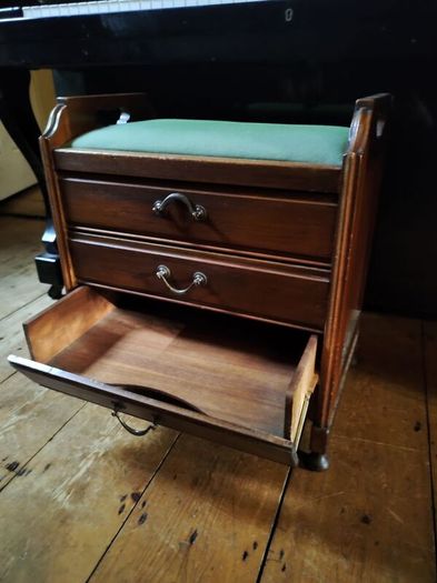 Antique Edwardian mahogany piano stool