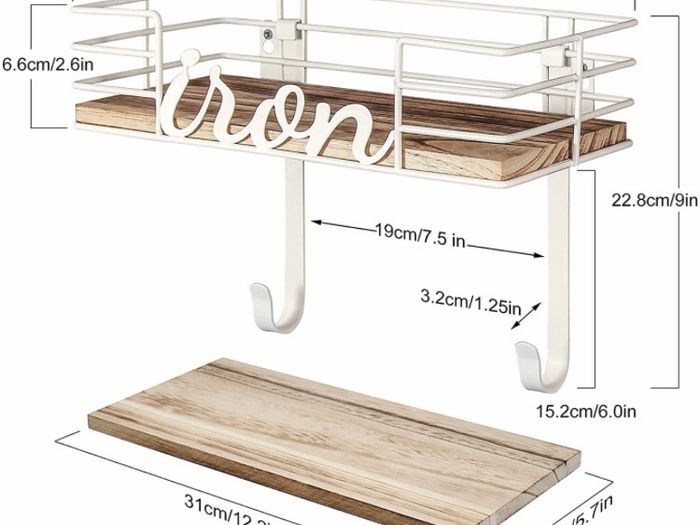 Ironing Board Hanger Wall Mount - Laundry Room Iron and Ironing Board Holder (MULTIPLE COLOURS)