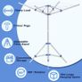 NEW SALE | Rotary Washing Line Foldable | 4 Arms 16M Large Drying Area | Free Standing Aluminium Camping Clothes Airer Image 9