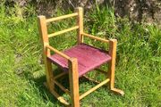 Vintage Irish Sugan Child's Rocking Chair