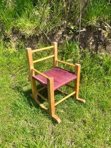 Vintage Irish Sugan Child's Rocking Chair