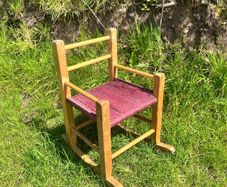 Vintage Irish Sugan Child's Rocking Chair