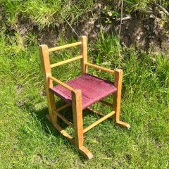 Vintage Irish Sugan Child's Rocking Chair