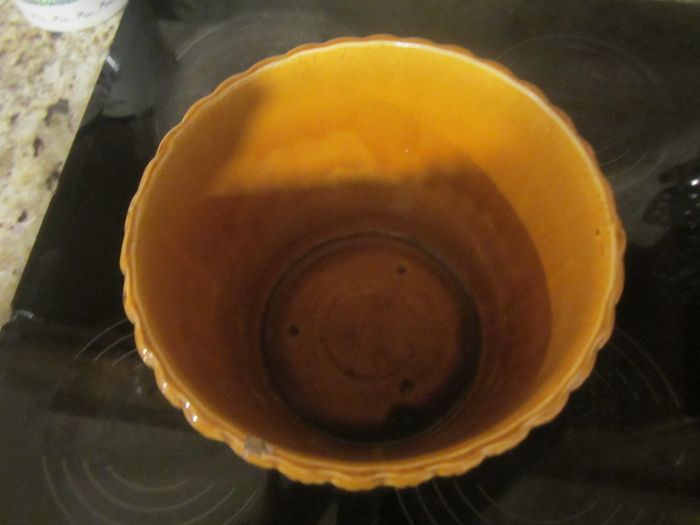 Vintage Mustard barrel planter...