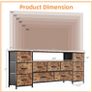 Tv Cabinet, Dresser for Bedroom with 11 Fabric Drawers, TV Stand with Power Socket for TVs up to 70 inch TV Units for Living Room, Bedroom, Rustic Brown Image 7