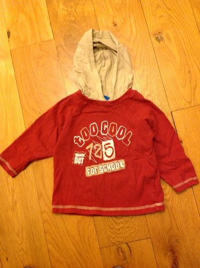 'Too Cool for School' Hooded Top Age 12-18 Months