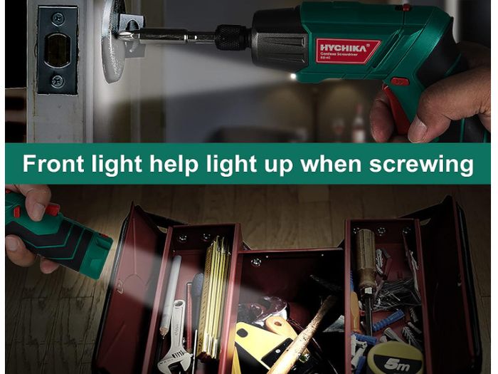 HYCHIKA Cordless Screwdriver 2000mAh 3.6V with 36 Accessories, LED Light