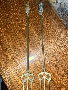 Pair of brass toasting forks