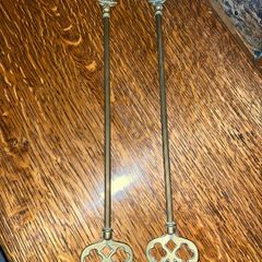 Pair of brass toasting forks