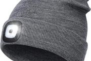 Rechargeable LED Lighted Beanie, Perfect Dad Gifts in Christmas, Stocking Fillers Cap with Light Hands Free Head Torch Unisex Winter Warm Knit Beanie (FREE POSTAGE)