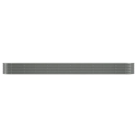 Garden Raised Bed Galvanised Steel 440x80x36 cm Grey