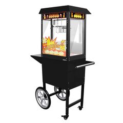 Professional Popcorn Machine with Trolley  Black  5 kg/h