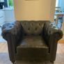 Chesterfield style leather armchair Image 2