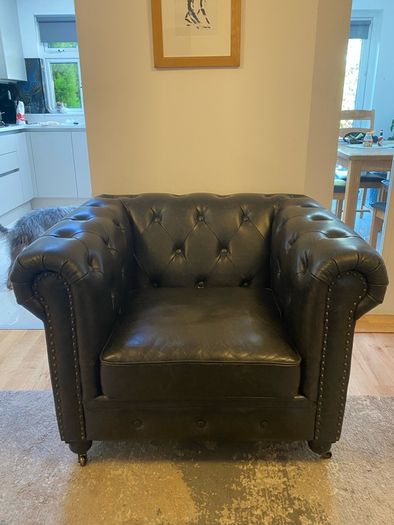 Chesterfield style leather armchair