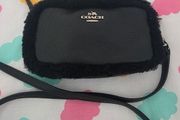 Authentic Coach Shearling Black Crossbody Shoulder Bag