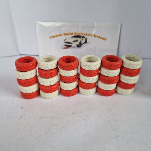 Scalextric Genuine Red & White Tyres For Tyre Wall