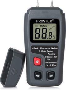 Moisture Meter Damp Meter RZMT-10 MD Digital Wood Moisture Meter Handheld Moisture Tester Detector Humidity Measuring with HD LCD for Wood Firewood Cardboard Paper (Range 0-99.9%)