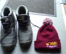 Size. 12. Work. Boots. And. Hat
