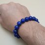 Top Quality Lapis Lazuli Bracelet Polished 11mm Gemstone Bead Image 8