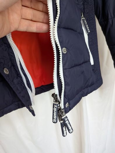 Superdry Women's Navy Padded Hooded Jacket Size L