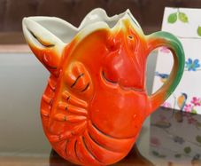 20th Century Retro Orange Lobster Design Mini Jug Creamer Souvenir from Blackpool 1960s