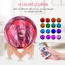 LED Full Moon Lamp,OxyLED 18cm/7.1 inch 3D Print LED Starry Sky Moon Light with Stand Remote Touch Control and USB Rechargeable,Dimmable Light for Kids Lover Friends Birthday Christmas Gifts [Energy Class A+++] Image 2