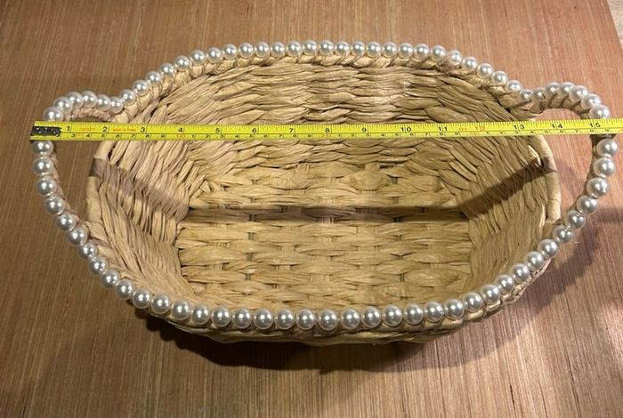 Faux Pearl Beaded Basket